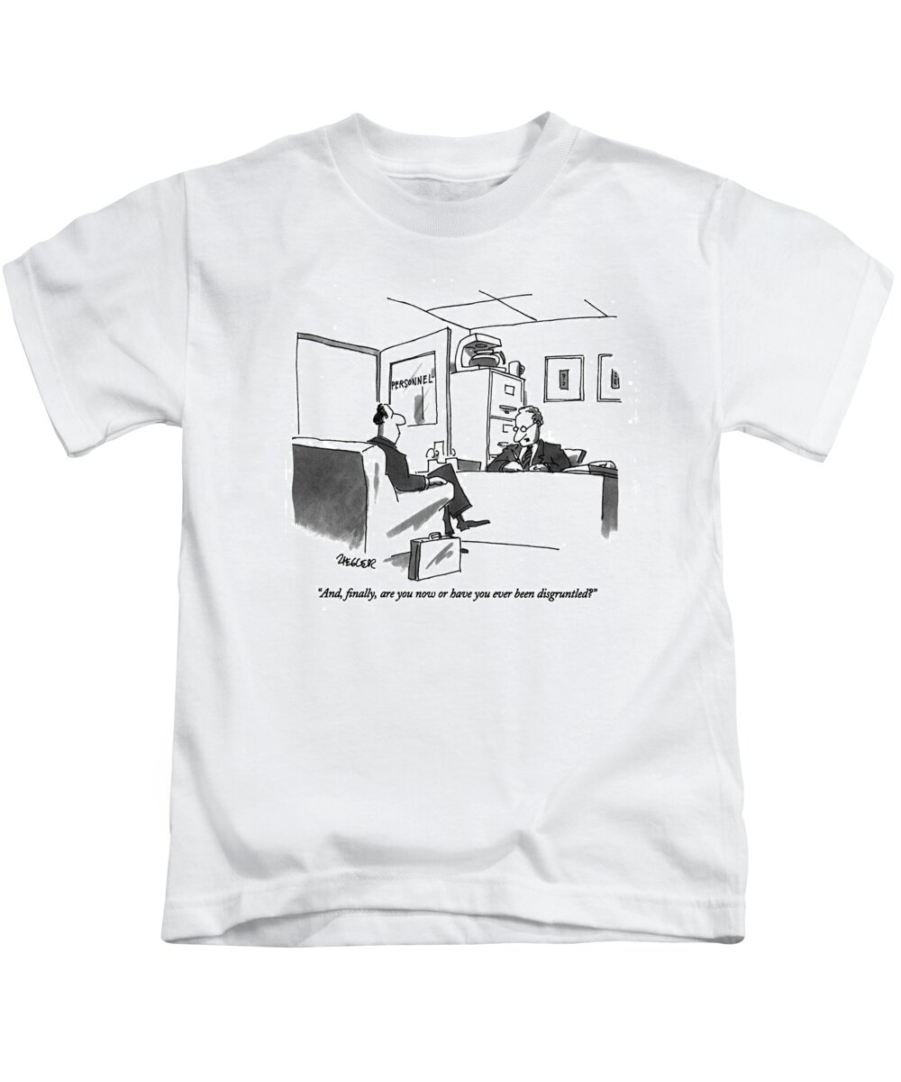 
Business Kids T-Shirt featuring the drawing And, Finally, Are You Now Or by Jack Ziegler