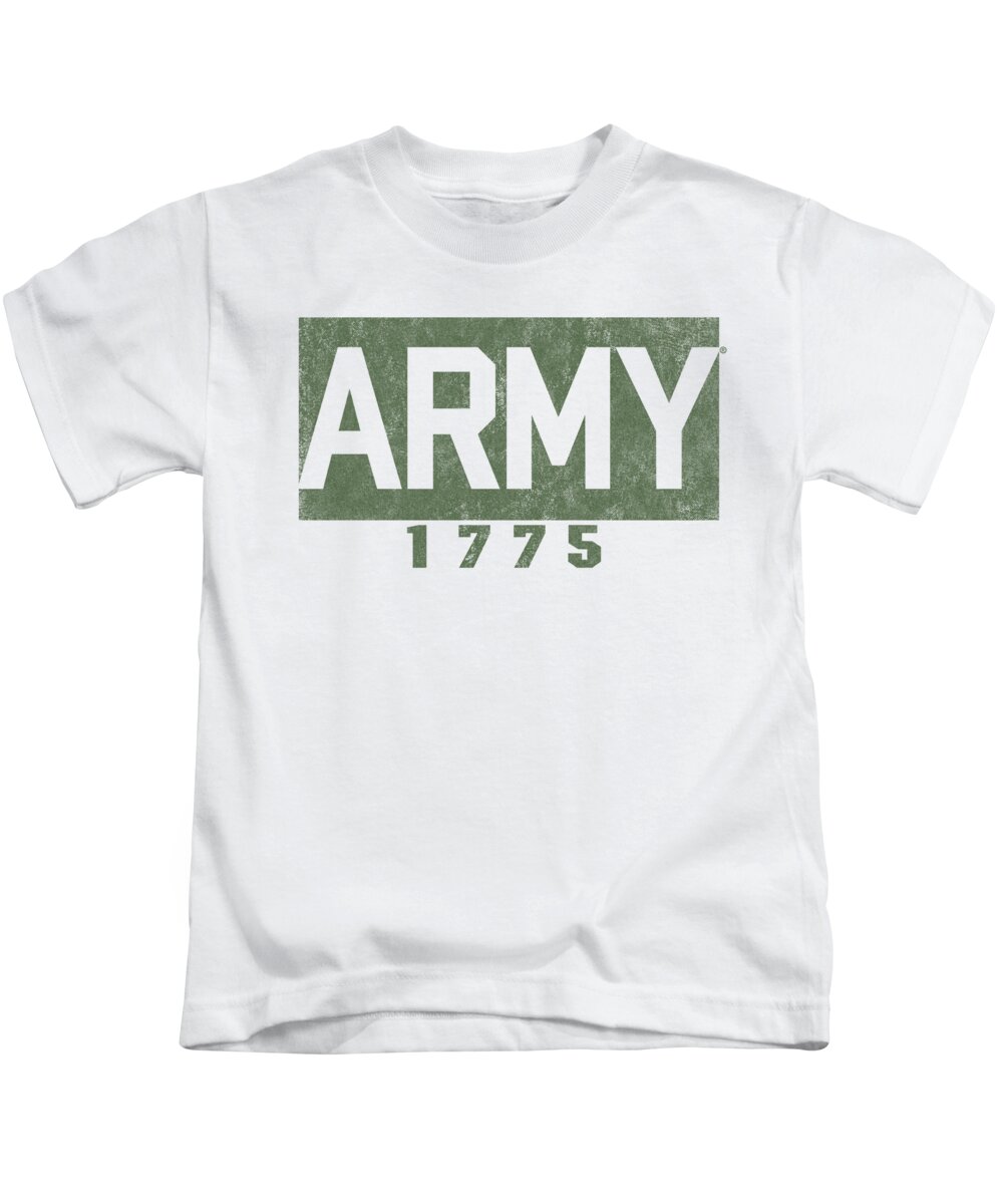  Kids T-Shirt featuring the digital art Army - Block by Brand A