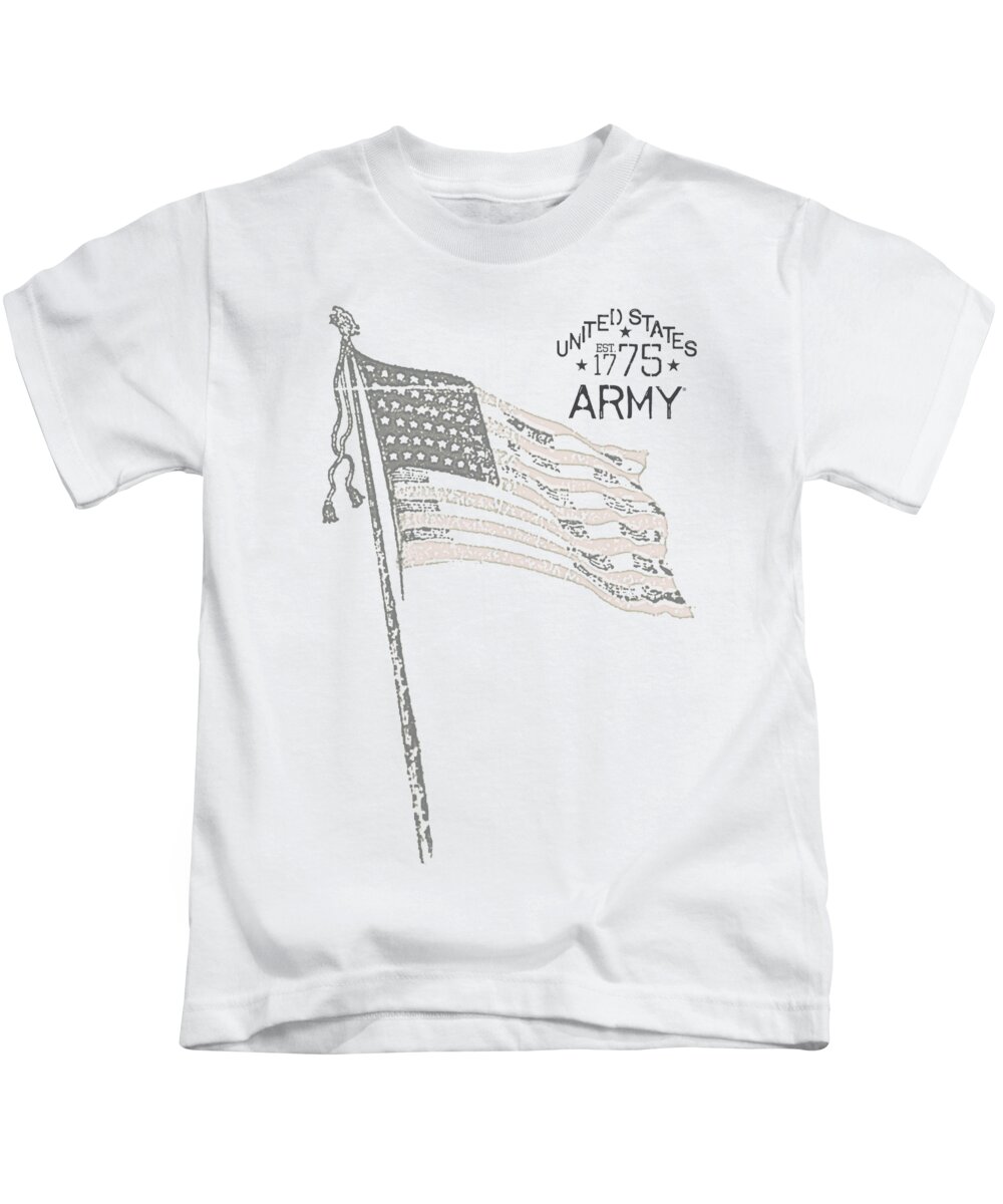 Air Force Kids T-Shirt featuring the digital art Army - Tristar by Brand A