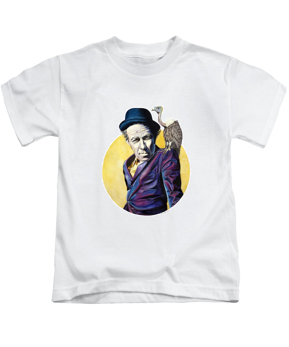 Tomwaits Kids T-Shirt featuring the painting Bad As Me by Kelly King