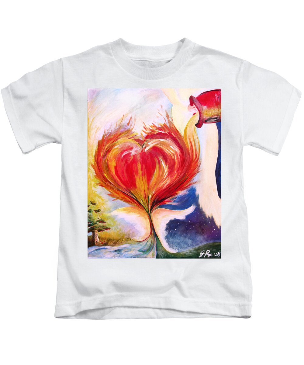 Baptize Me With Holy Fire Kids T-Shirt featuring the painting Baptize me with holy fire by Jennifer Page