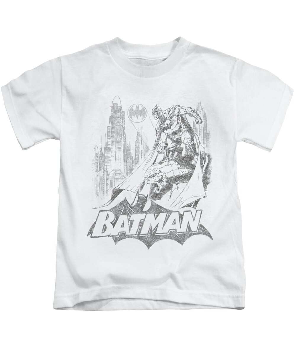 Batman Kids T-Shirt featuring the digital art Batman - Bat Sketch by Brand A