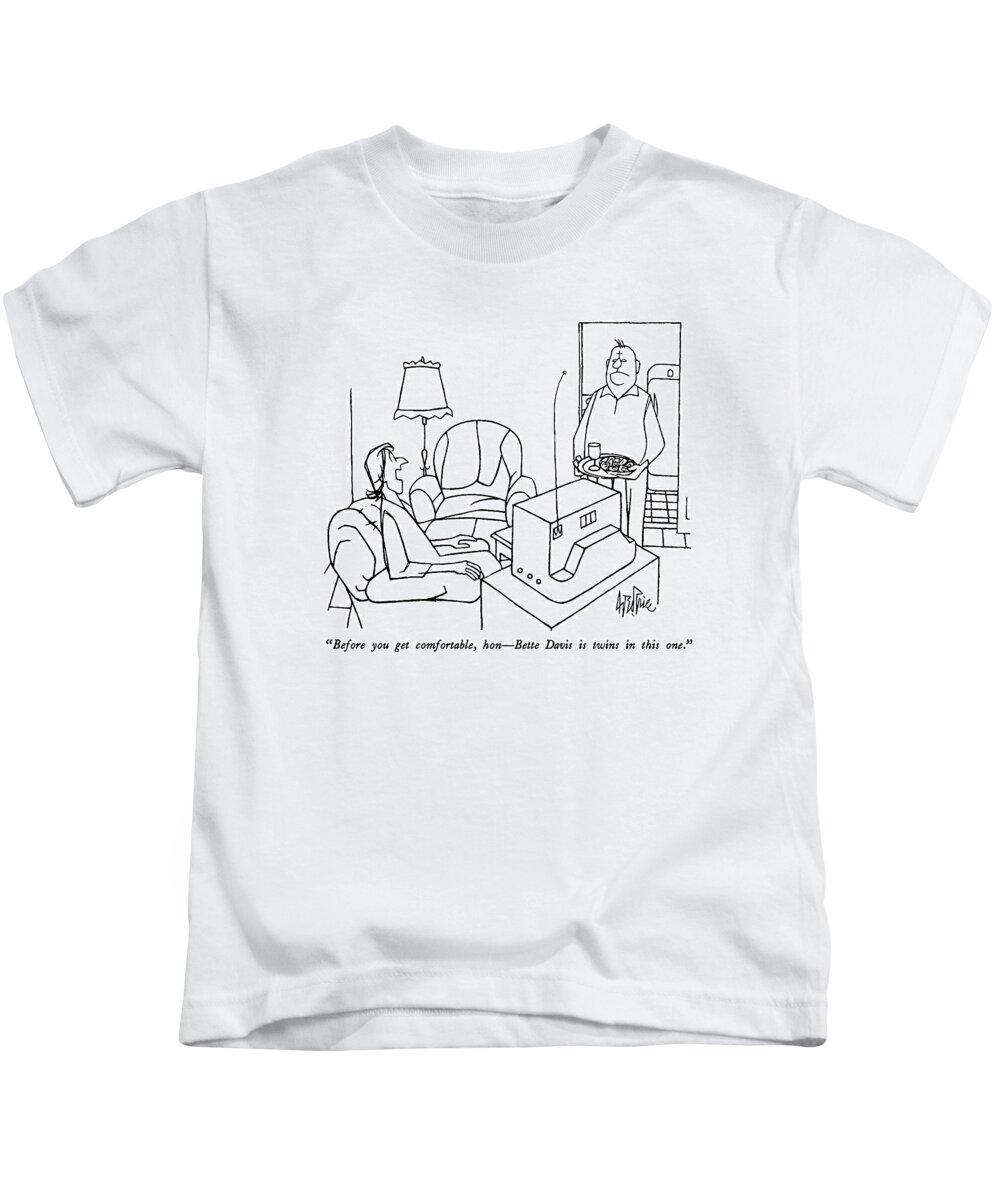 
before You Get Comfortable Kids T-Shirt featuring the drawing Before You Get Comfortable by George Price