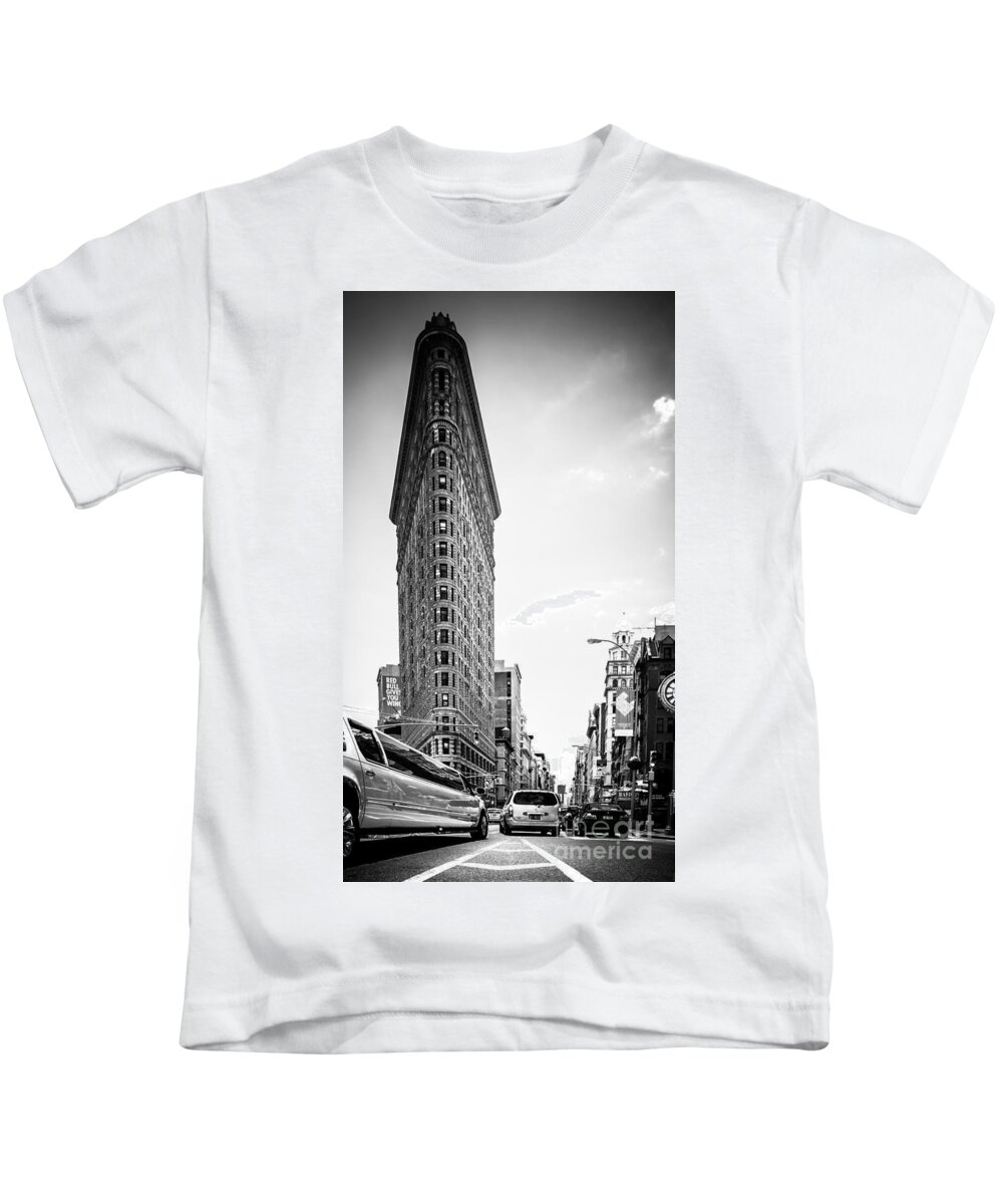 Nyc Kids T-Shirt featuring the photograph Big In The Big Apple - Bw by Hannes Cmarits