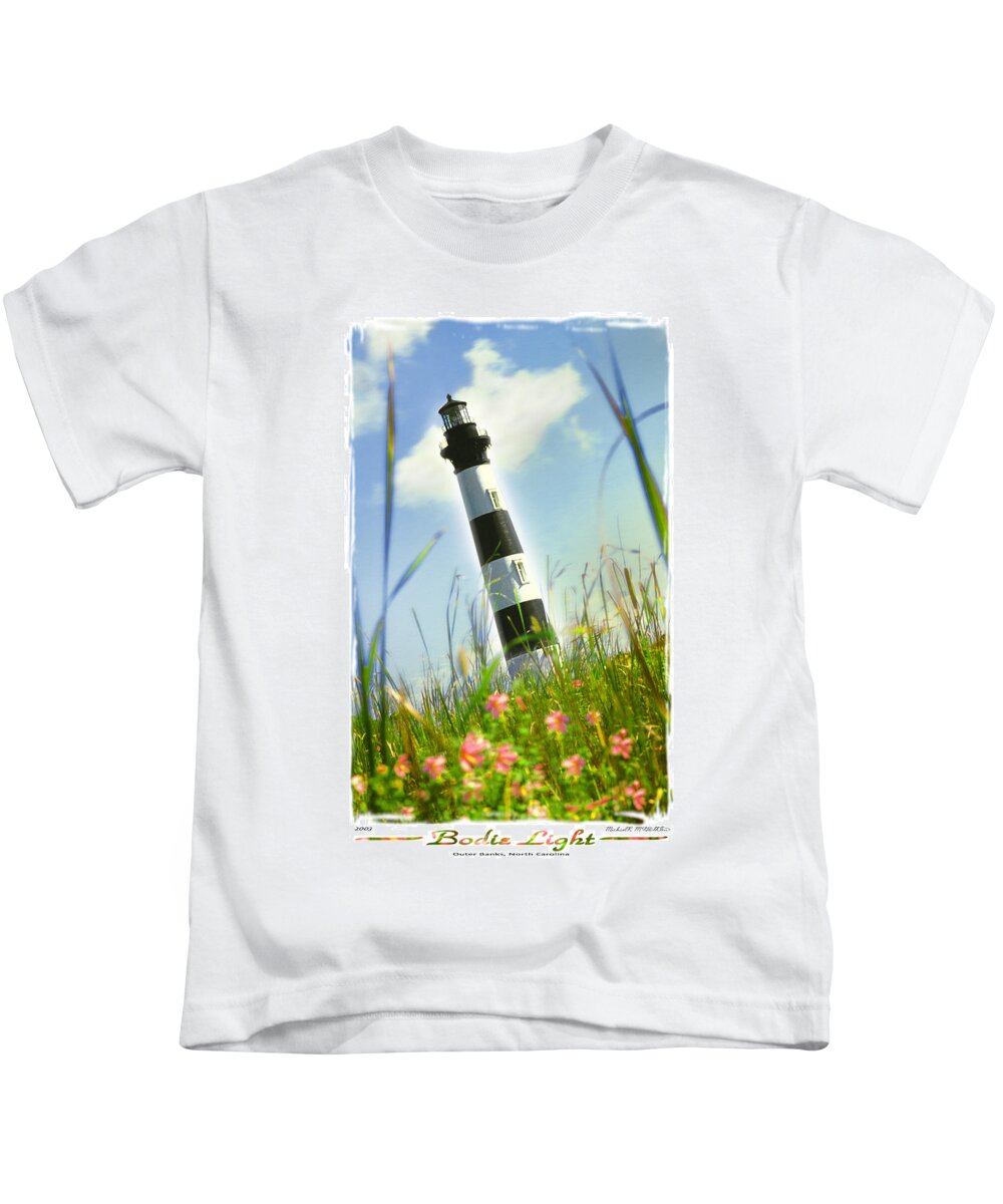 Lighthouse Kids T-Shirt featuring the photograph Bodie Light II by Mike McGlothlen