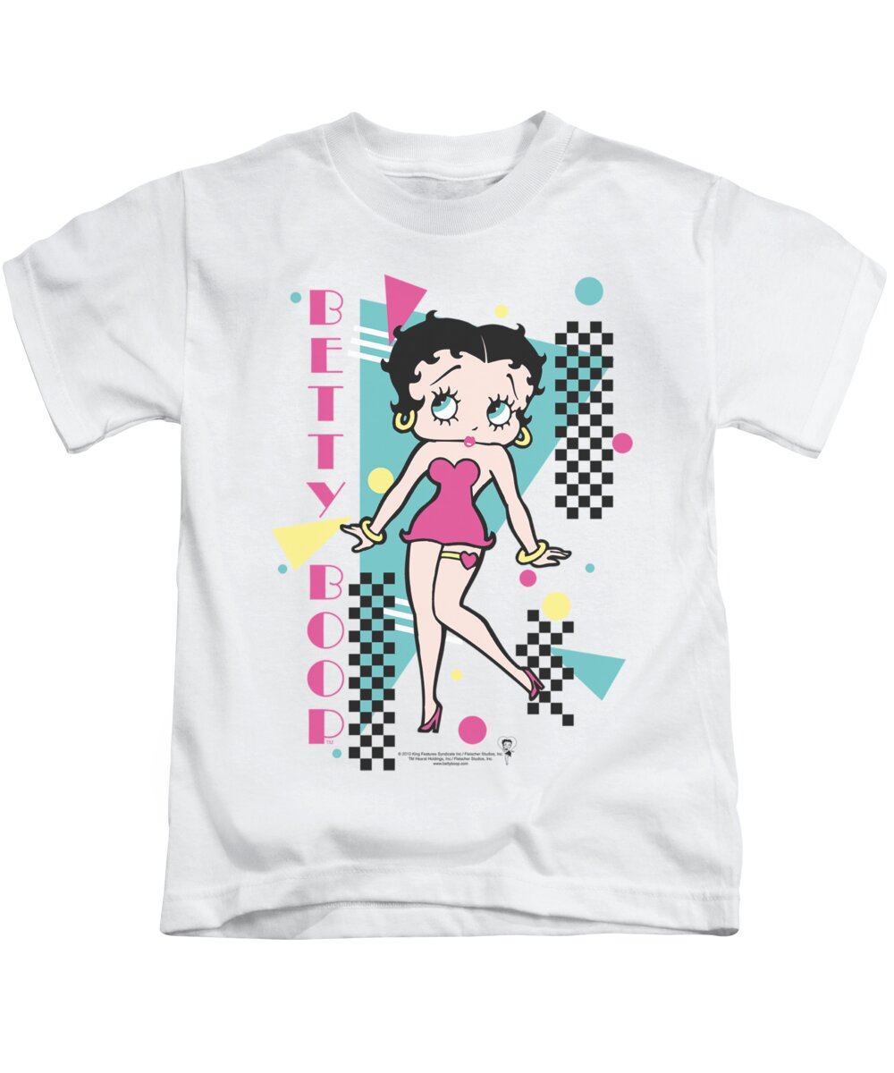 Betty Boop Kids T-Shirt featuring the digital art Boop - Booping 80s Style by Brand A