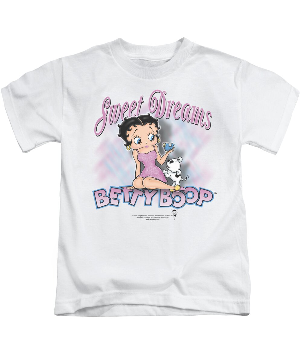 Betty Boop Kids T-Shirt featuring the digital art Boop - Sweet Dreams by Brand A