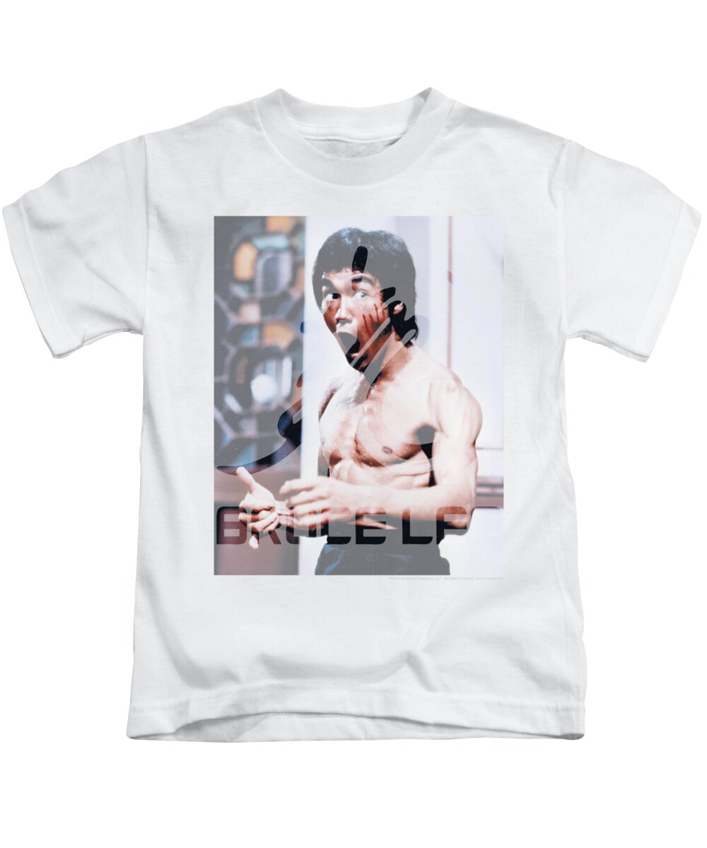  Kids T-Shirt featuring the digital art Bruce Lee - Revving Up by Brand A