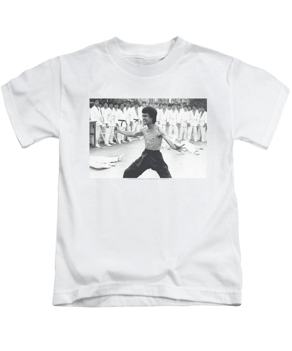 Bruce Lee Kids T-Shirt featuring the digital art Bruce Lee - Triumphant by Brand A