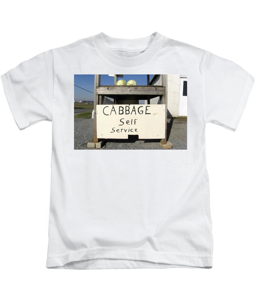 Amish Kids T-Shirt featuring the photograph Cabbage Self Service by Tana Reiff
