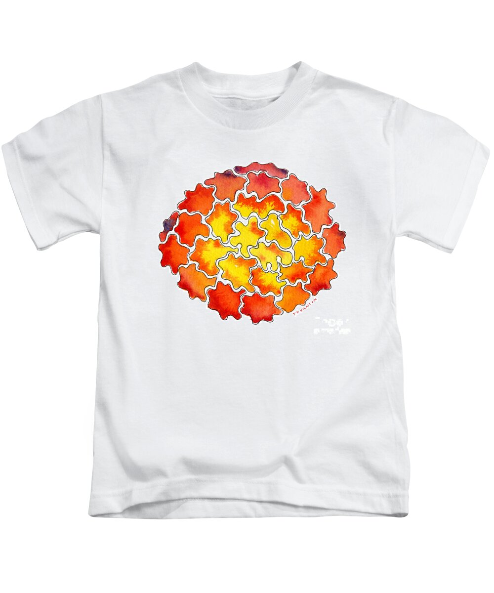 Lava Kids T-Shirt featuring the painting Caldera by Diane Thornton