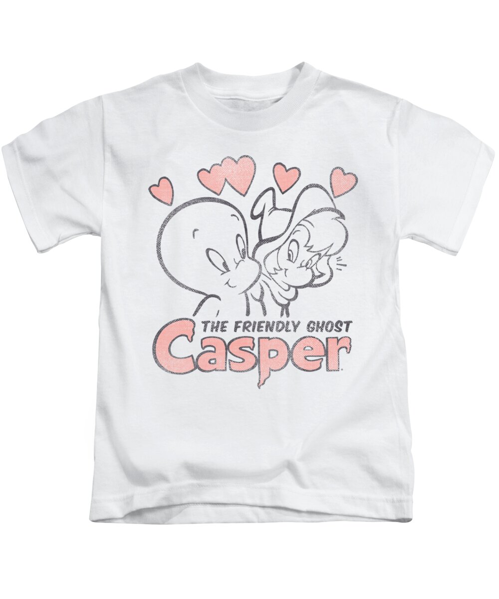  Kids T-Shirt featuring the digital art Casper - Hearts by Brand A
