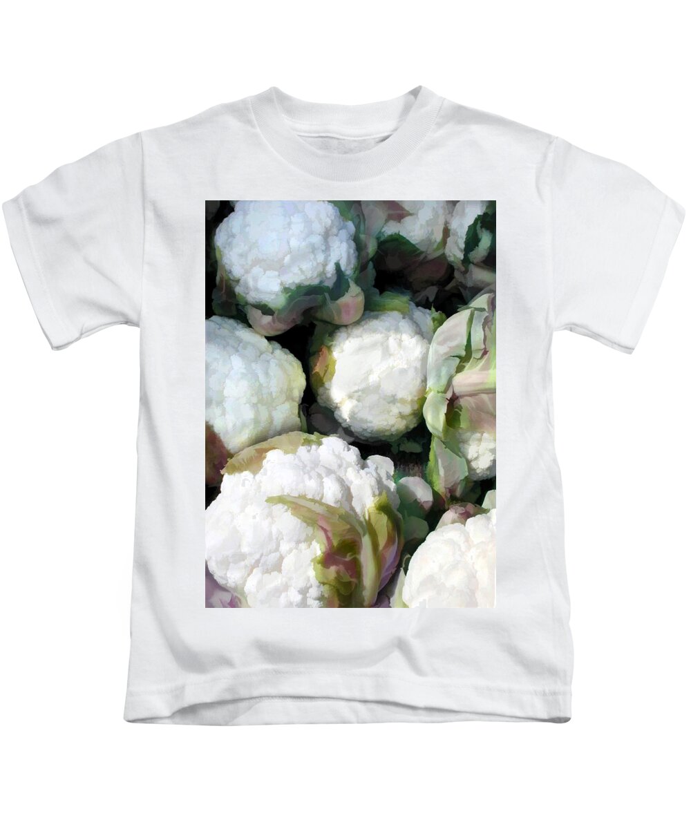 Cauliflower Kids T-Shirt featuring the painting Cauliflower Bouquet by Elaine Plesser