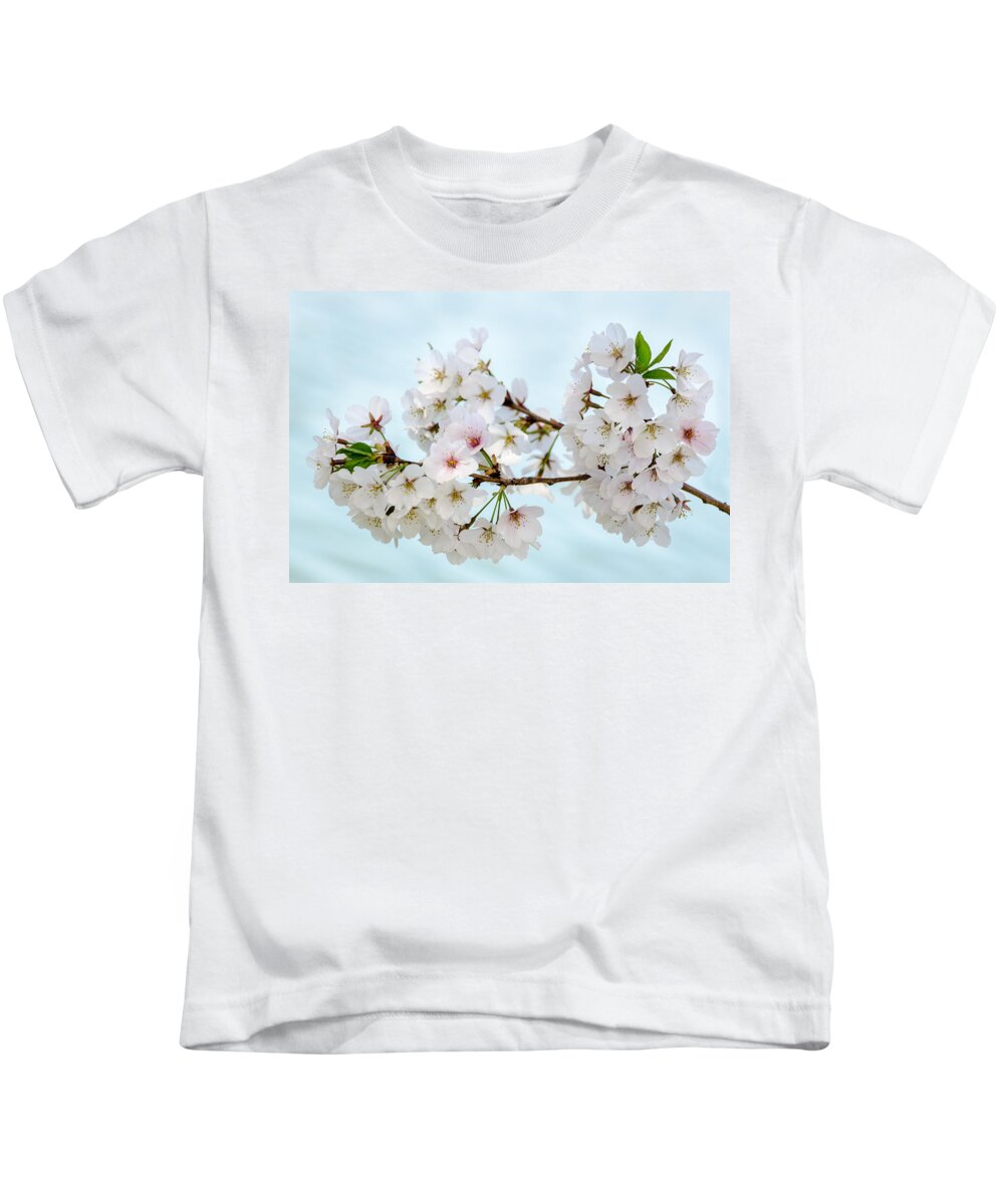 Dc Cherry Blossom Festival Kids T-Shirt featuring the photograph Cherry Blossoms No. 9146 by Georgette Grossman
