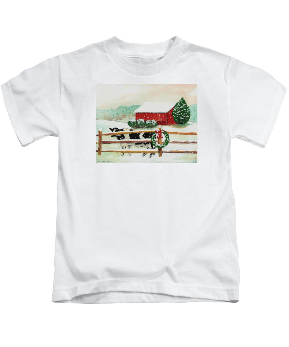 Christmas Kids T-Shirt featuring the painting Christmas Eve by Jim Harris