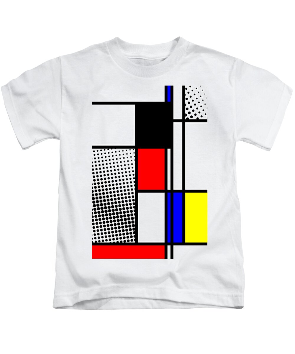 Mondrian Kids T-Shirt featuring the mixed media Composition 100 by Dominic Piperata