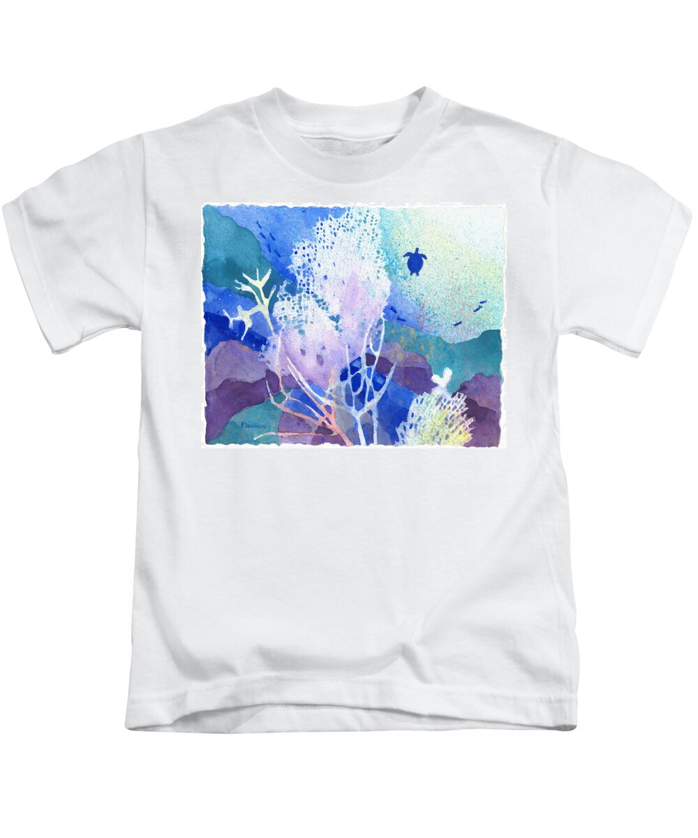 Coral Reefs Kids T-Shirt featuring the painting Coral Reef Dreams 5 by Pauline Walsh Jacobson