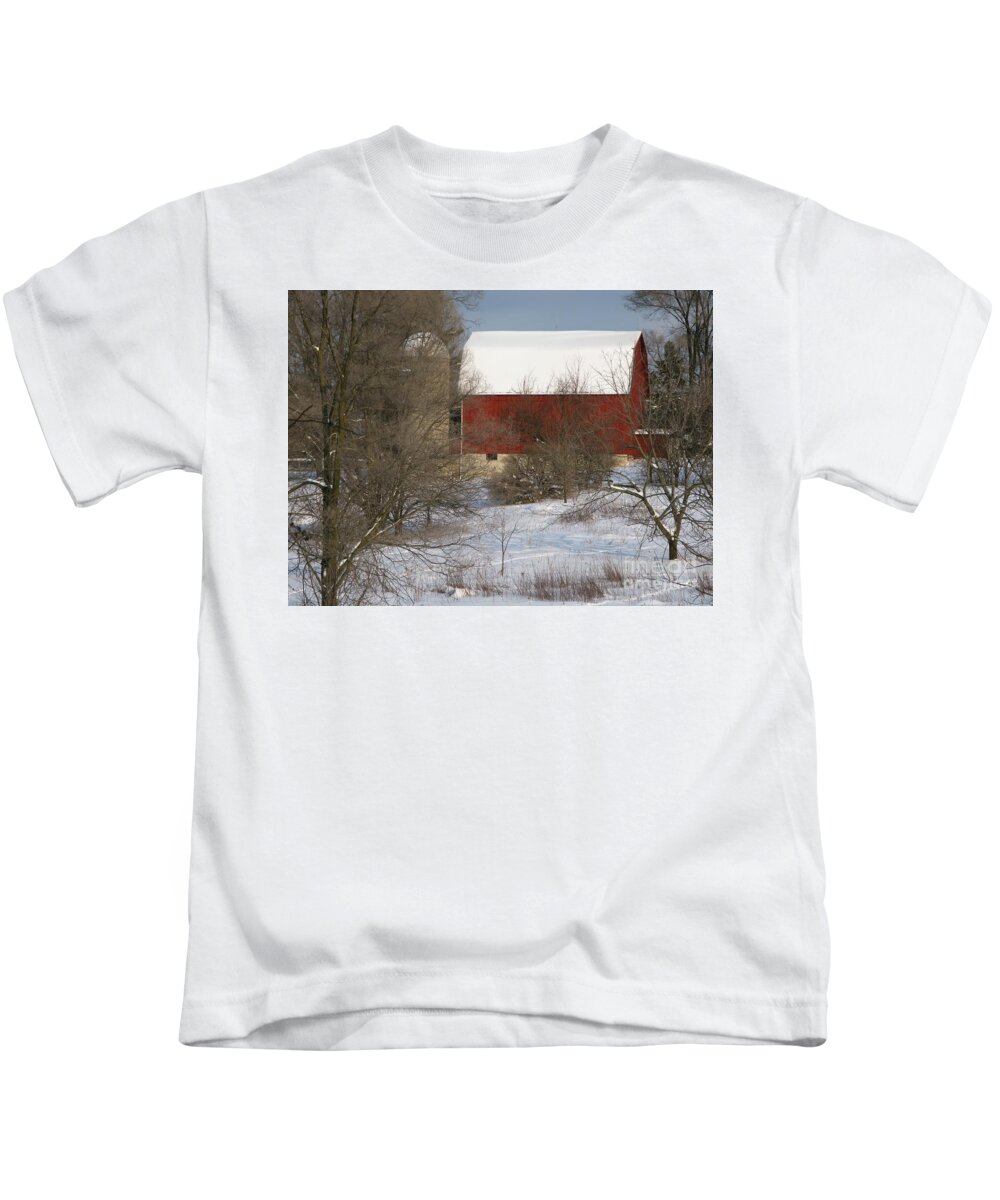 Winter Kids T-Shirt featuring the photograph Country Winter by Ann Horn