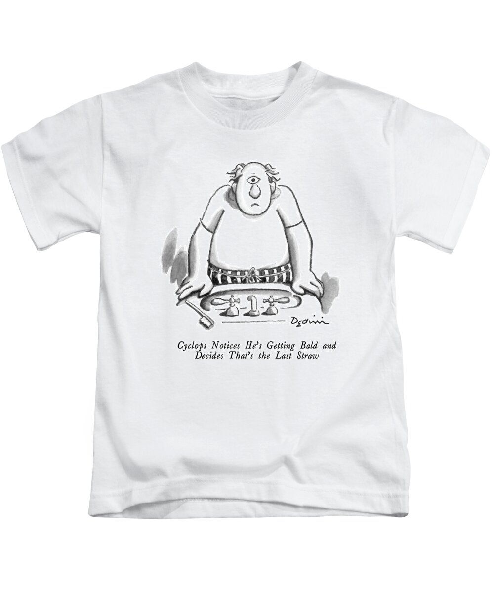 Cyclops Notices He's Getting Bald And Decides That's The Last Straw
Looks Kids T-Shirt featuring the drawing Cyclops Notices He's Getting Bald And Decides by Eldon Dedini