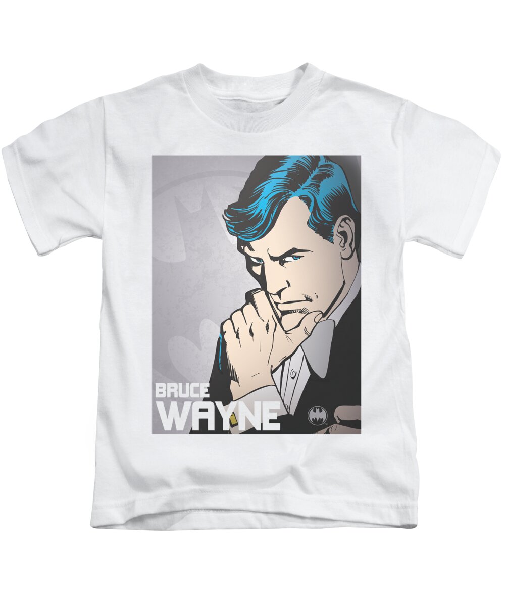  Kids T-Shirt featuring the digital art Dc - Bruce Wayne by Brand A