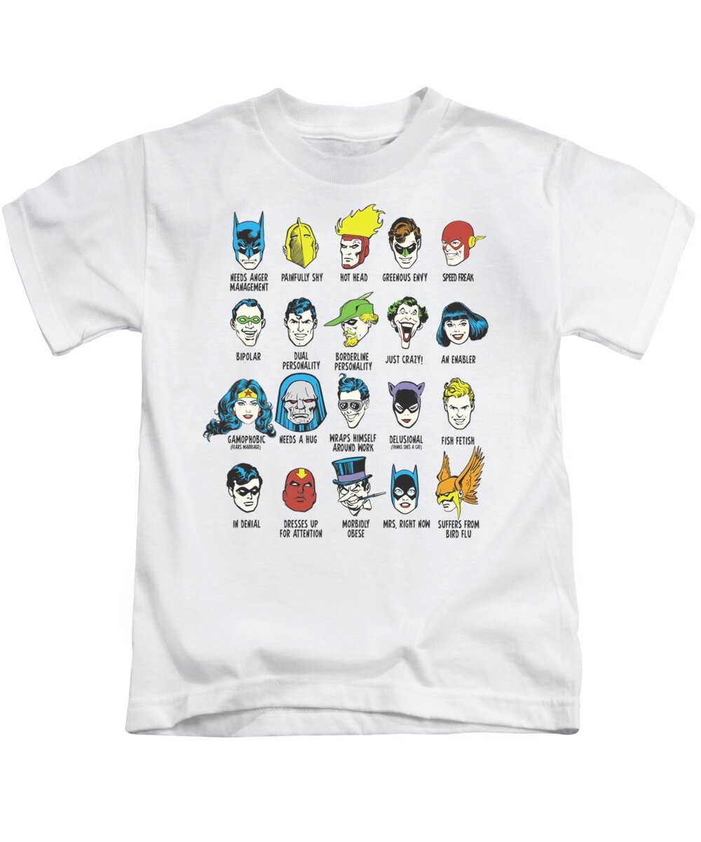  Kids T-Shirt featuring the digital art Dc - Superhero Issues by Brand A