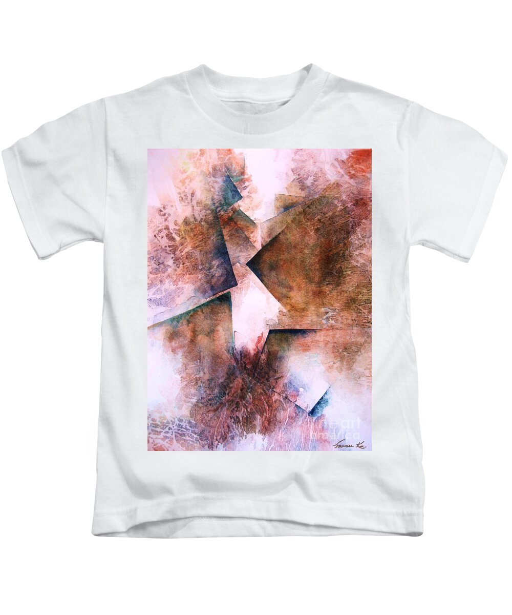 Abstract Kids T-Shirt featuring the painting Divine Path by Frances Ku