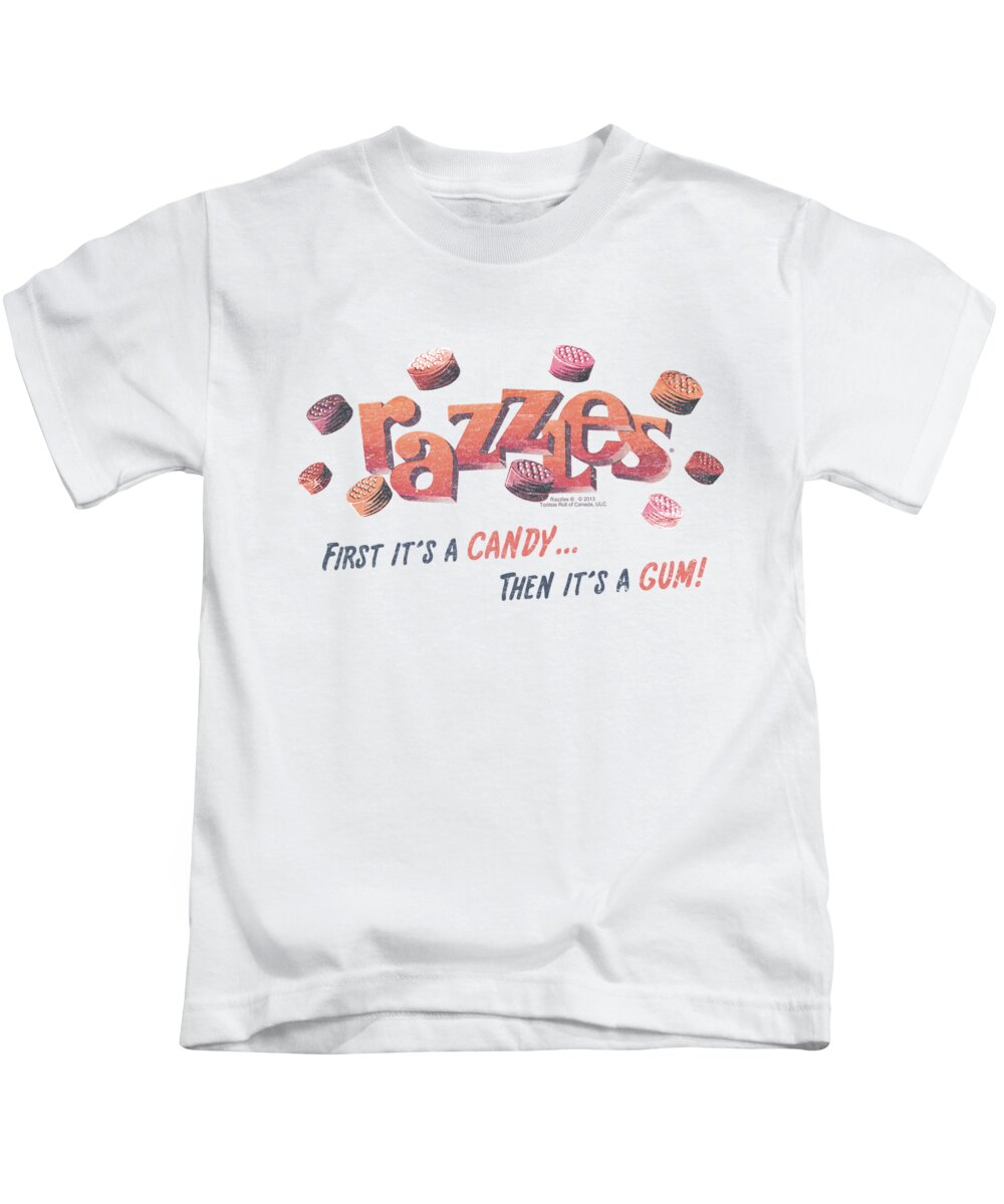 Dubble Bubble Kids T-Shirt featuring the digital art Dubble Bubble - A Gum And A Candy by Brand A