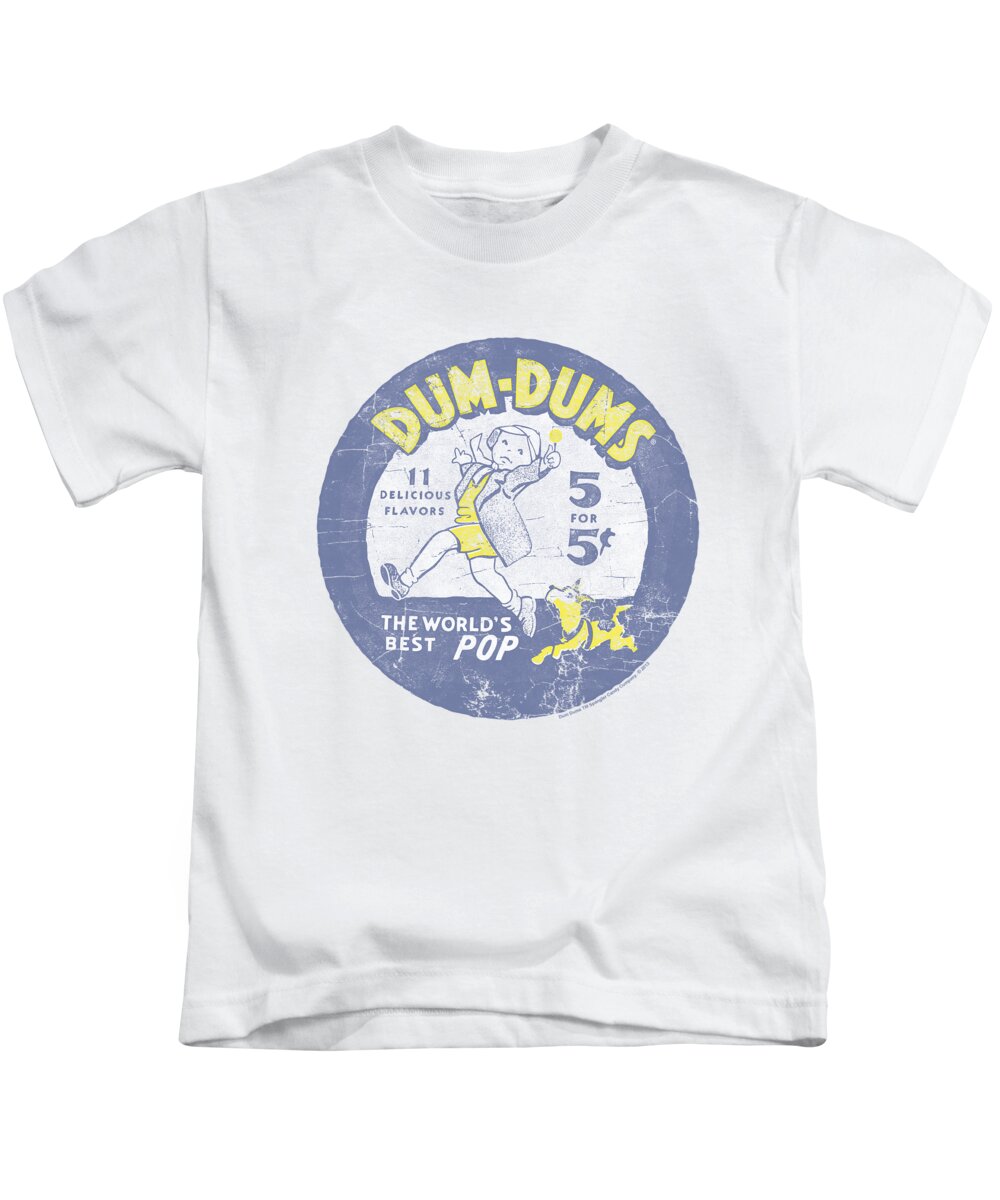Dum Dums Kids T-Shirt featuring the digital art Dum Dums - Pop Parade by Brand A