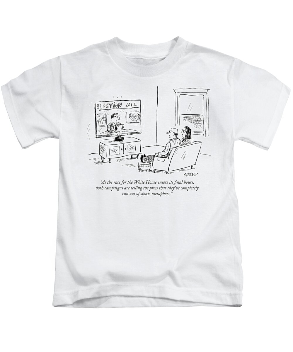  As The Race For The White House Enters Its Final Hours Kids T-Shirt featuring the drawing Election 2012 by David Sipress