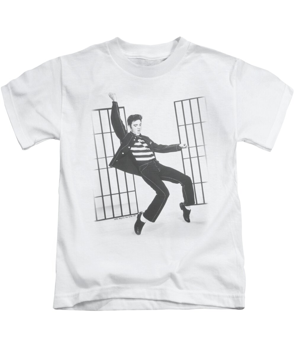 Elvis Kids T-Shirt featuring the digital art Elvis - Jailhouse Rock by Brand A