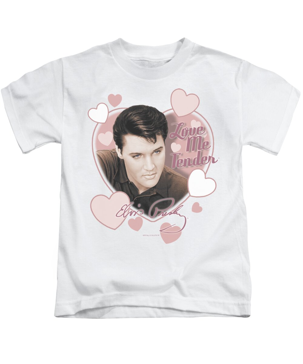 Elvis Kids T-Shirt featuring the digital art Elvis - Love Me Tender by Brand A