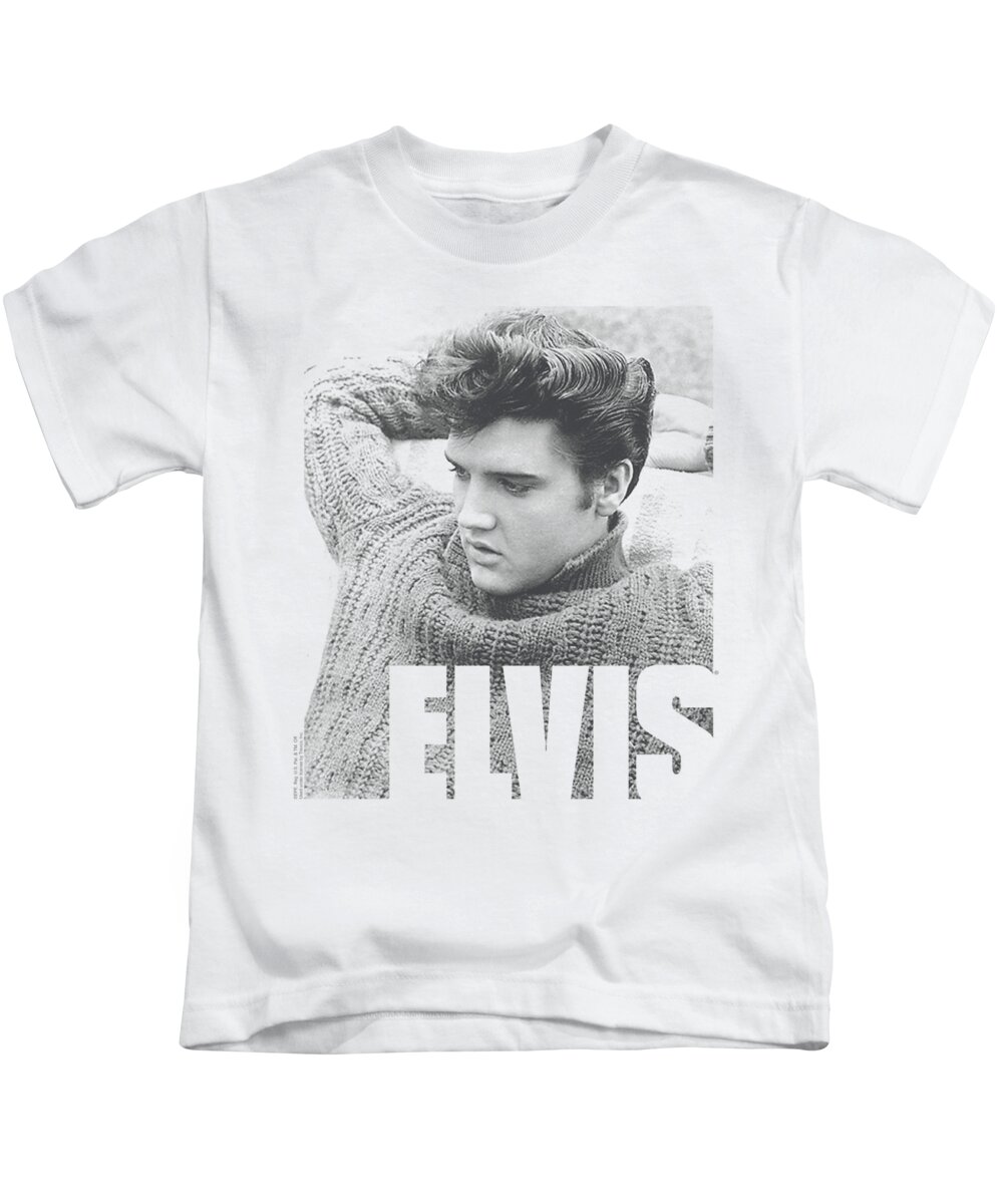Celebrity Kids T-Shirt featuring the digital art Elvis - Relaxing by Brand A