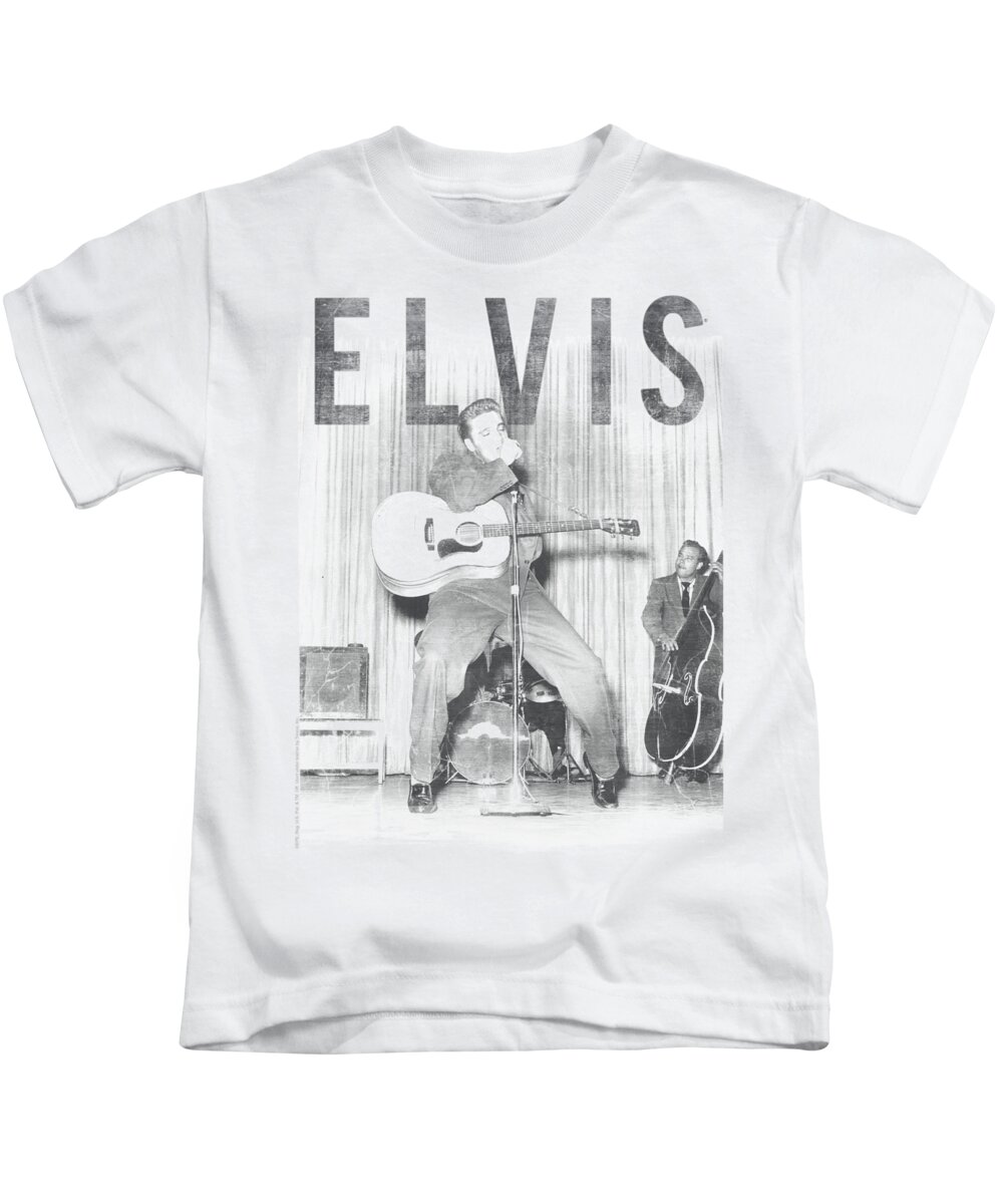 Elvis Kids T-Shirt featuring the digital art Elvis - With The Band by Brand A