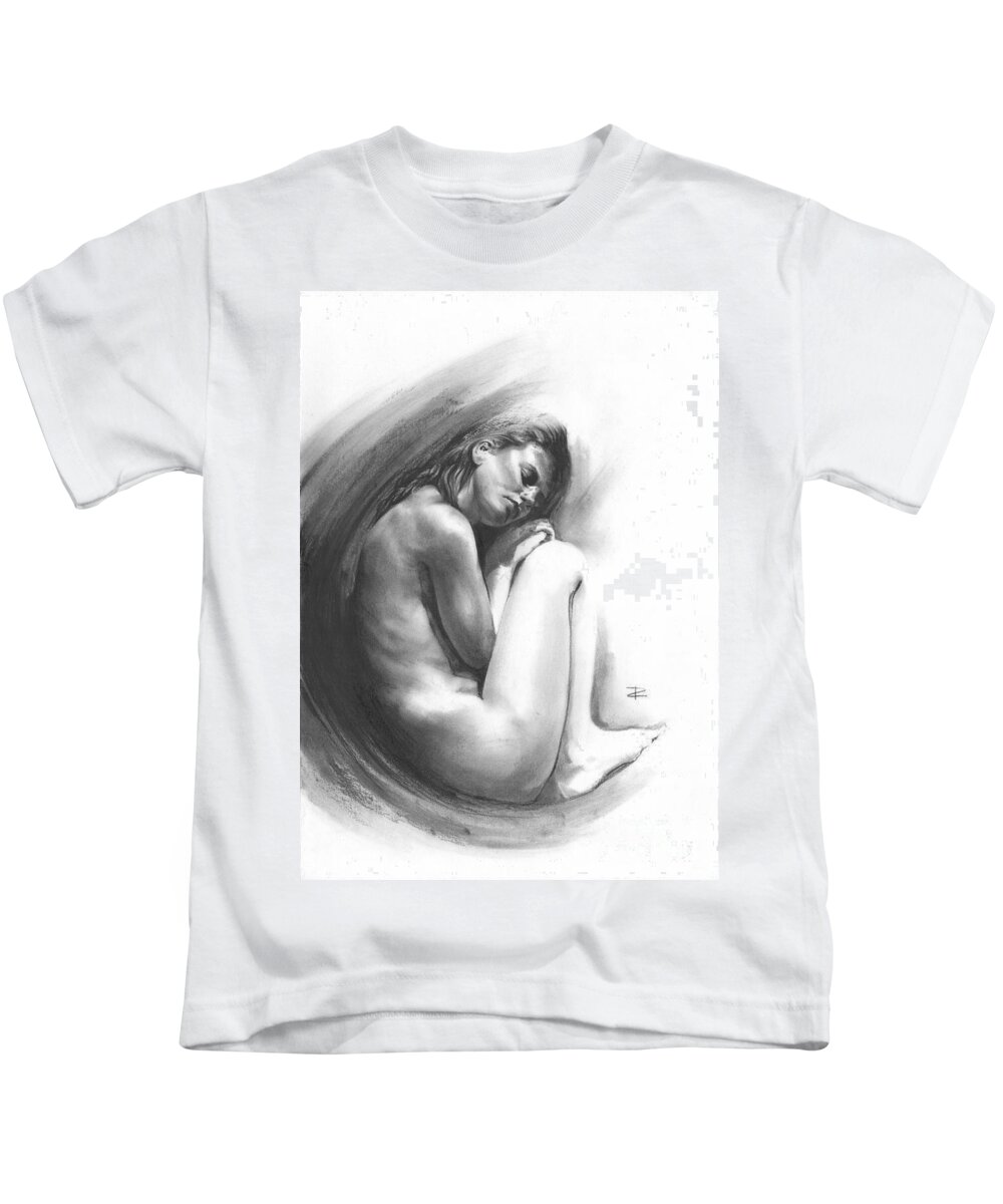 Embryonic 1 Kids T-Shirt featuring the drawing Embryonic 1 by Paul Davenport