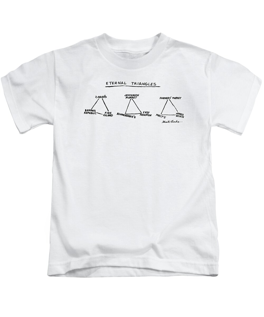 
Eternal Triangles: Title. Three Triangles: The First Connects Fire Island Kids T-Shirt featuring the drawing Eternal Triangles: by Stuart Leeds