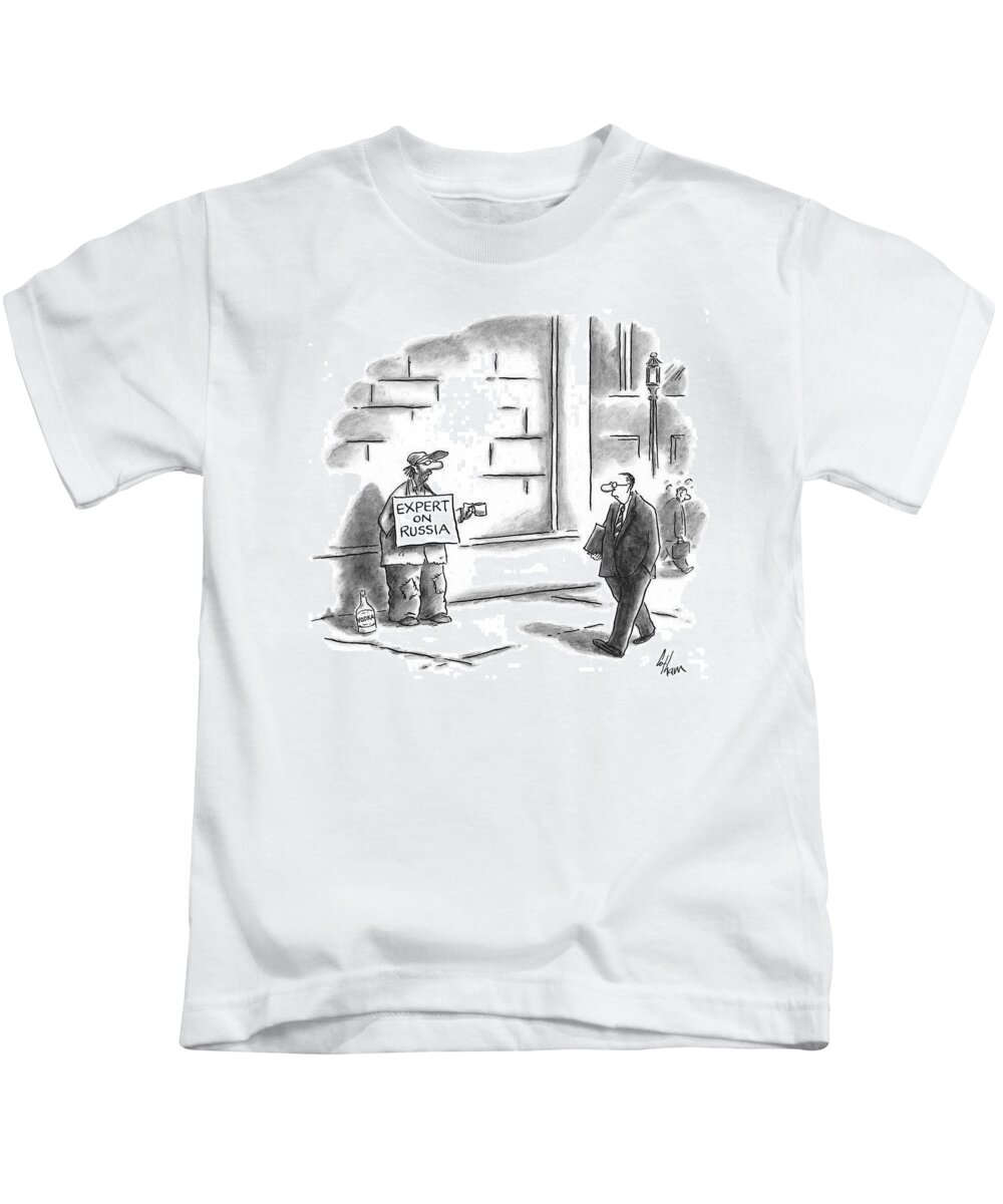 Russia Kids T-Shirt featuring the drawing Expert On Russia by Frank Cotham