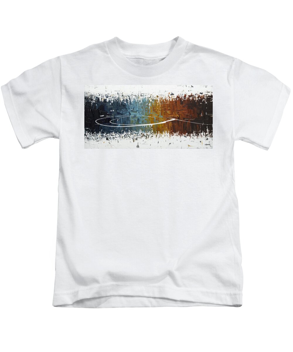 Abstract Art Kids T-Shirt featuring the painting Eye of the Beholder by Carmen Guedez