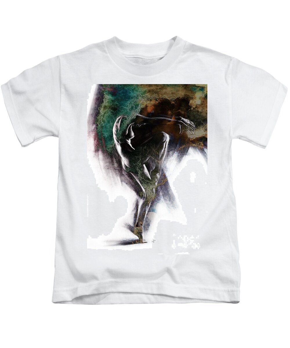 Figurative Kids T-Shirt featuring the drawing Fount II. textured. a by Paul Davenport