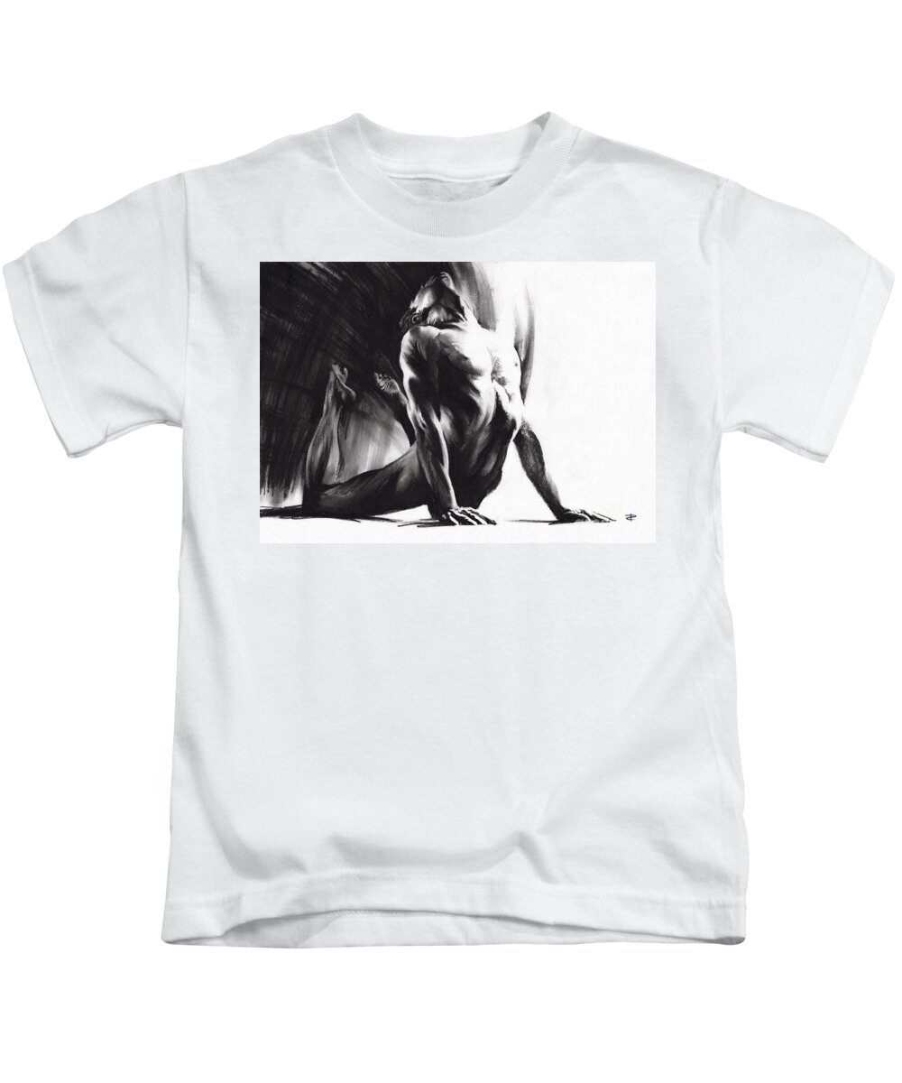 Figurative Kids T-Shirt featuring the drawing Fount III by Paul Davenport