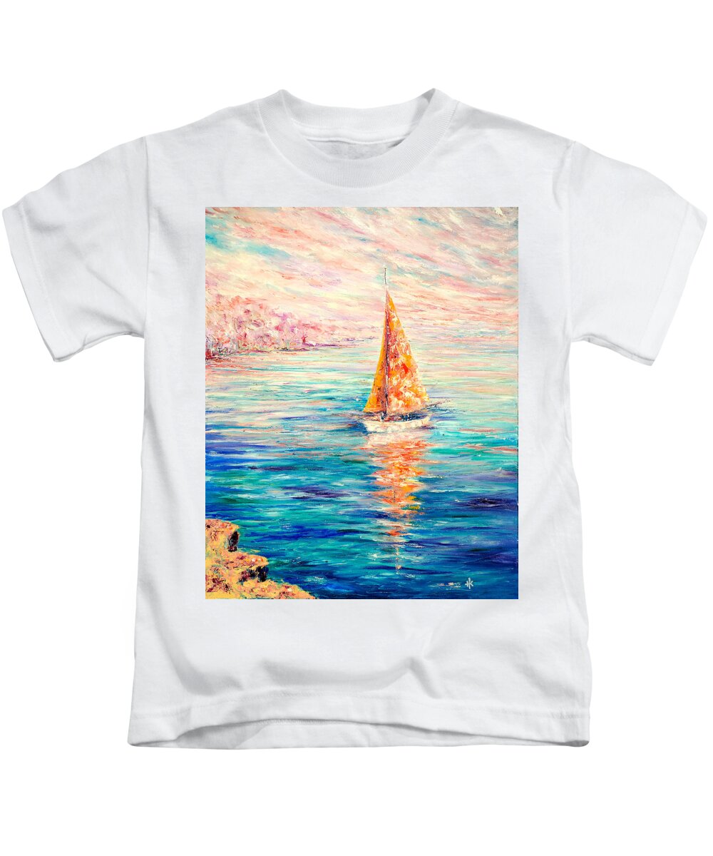 Contemporary Impressionism Kids T-Shirt featuring the painting Good Morning Beautiful by Helen Kagan
