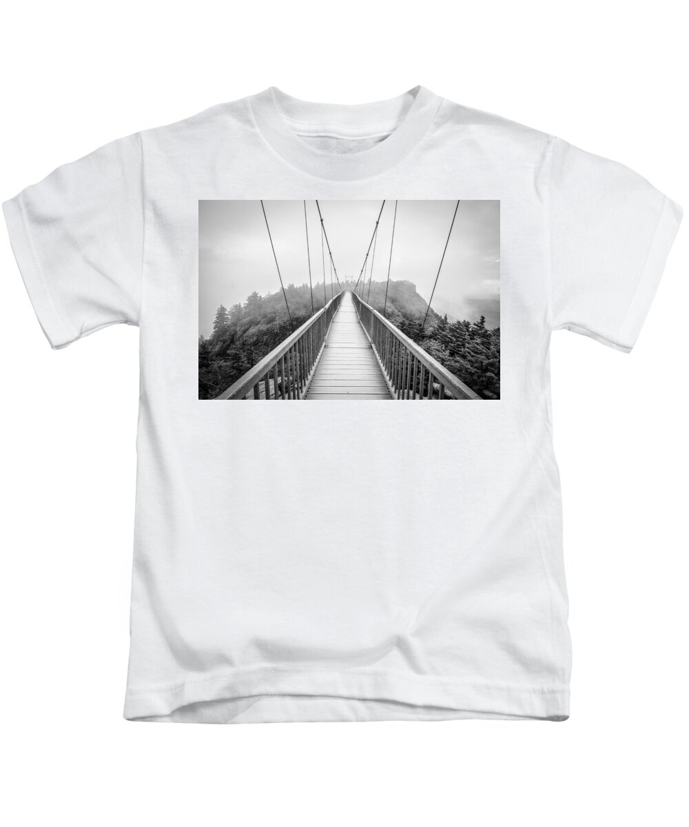 Landscape Kids T-Shirt featuring the photograph Grandfather Mountain Blue Ridge Parkway NC Swinging Bridge by Robert Stephens