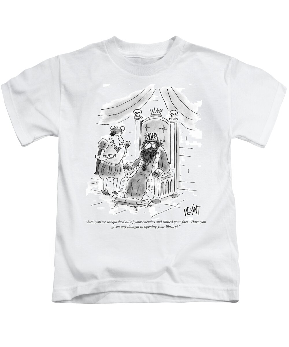 Sire Kids T-Shirt featuring the drawing Have You Given Any Thought To Opening Your Library by Christopher Weyant