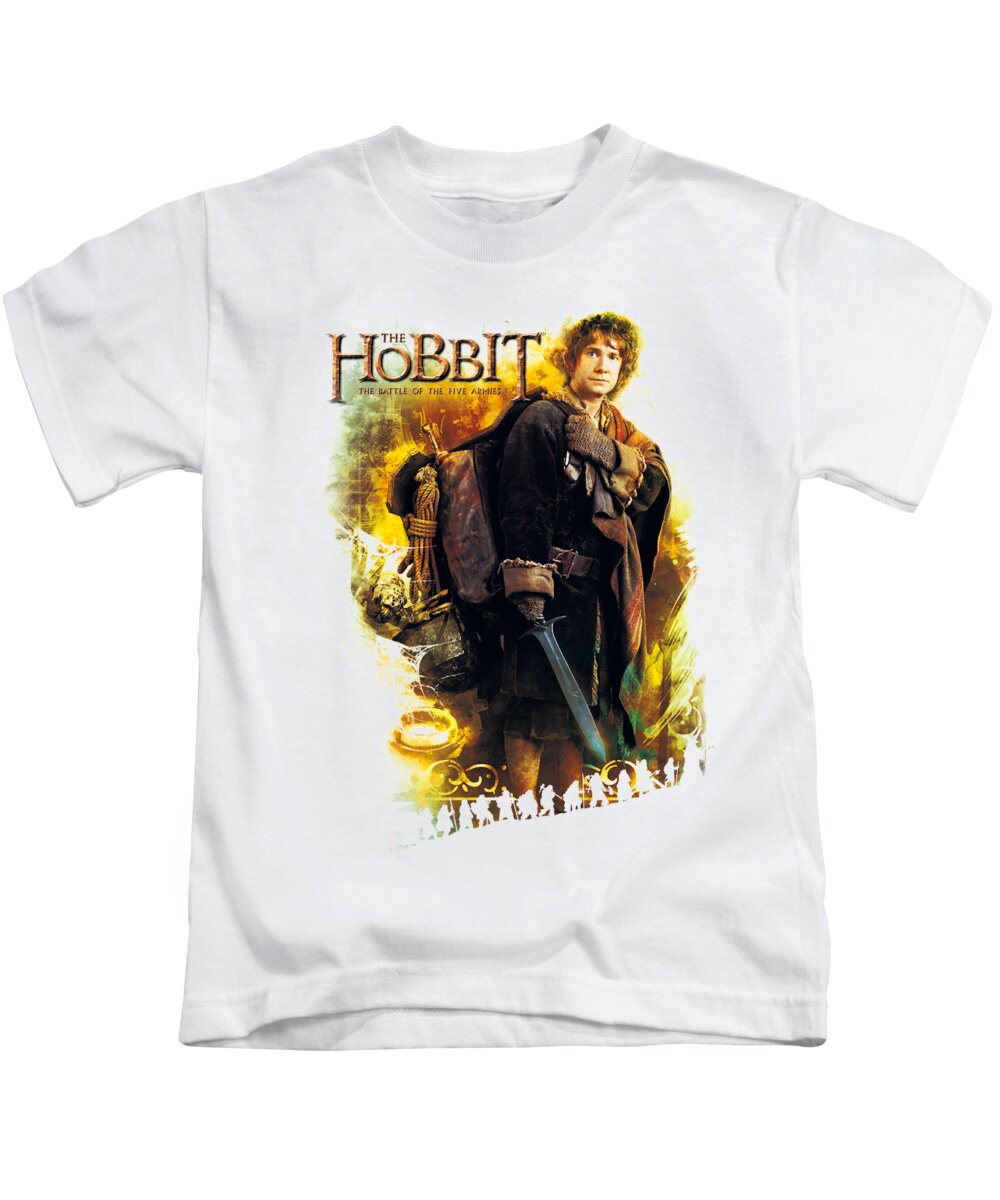  Kids T-Shirt featuring the digital art Hobbit - Bilbo by Brand A