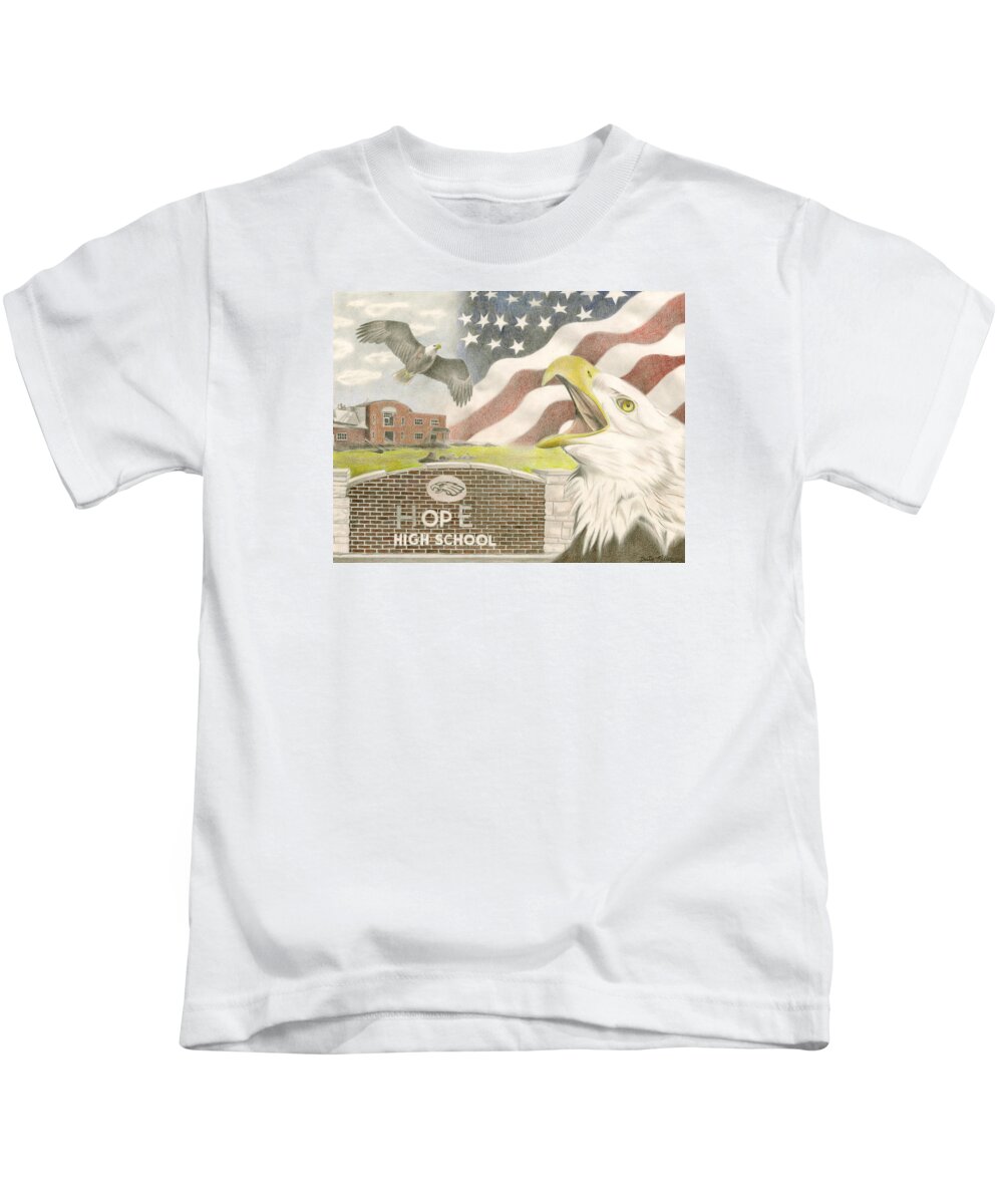 Art Kids T-Shirt featuring the drawing Hope High School by Dustin Miller