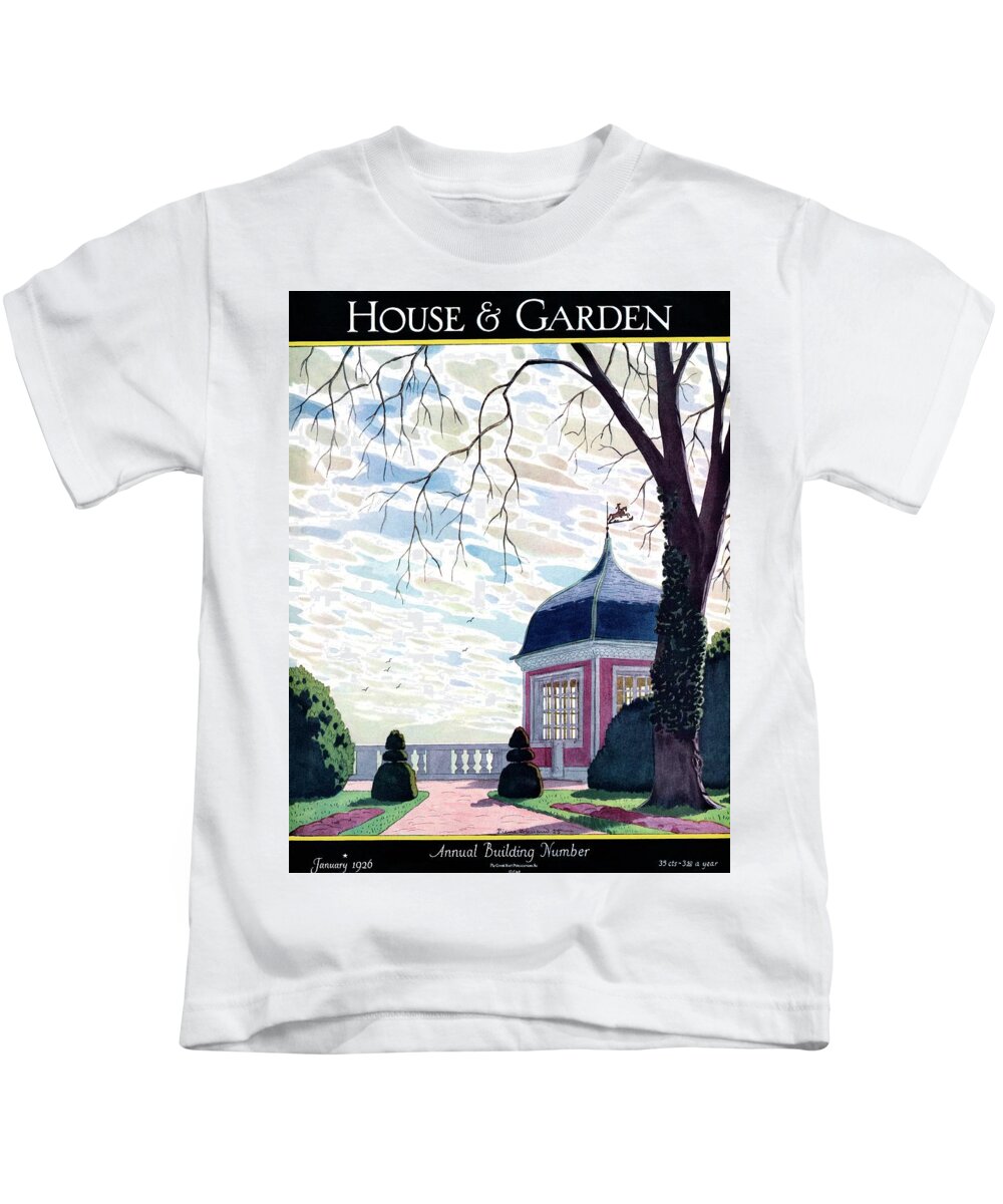 House And Garden Kids T-Shirt featuring the photograph House And Garden Annual Building Number Cover by Pierre Brissaud