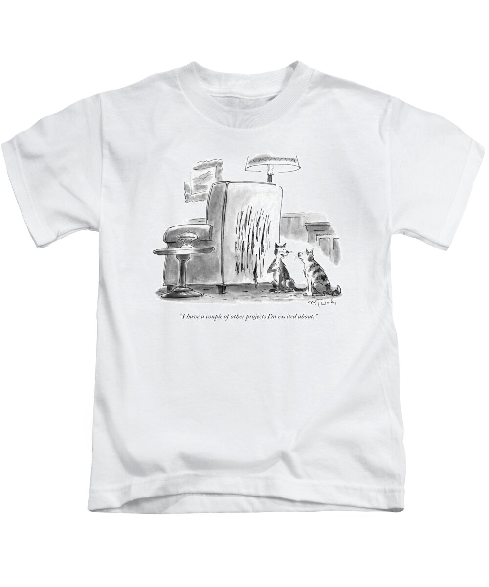 Artists Kids T-Shirt featuring the drawing I Have A Couple Of Other Projects I'm Excited by Mike Twohy