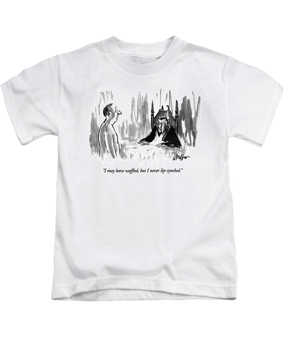 
(man Talking With Satan)
Singing Kids T-Shirt featuring the drawing I May Have Waffled by Warren Miller