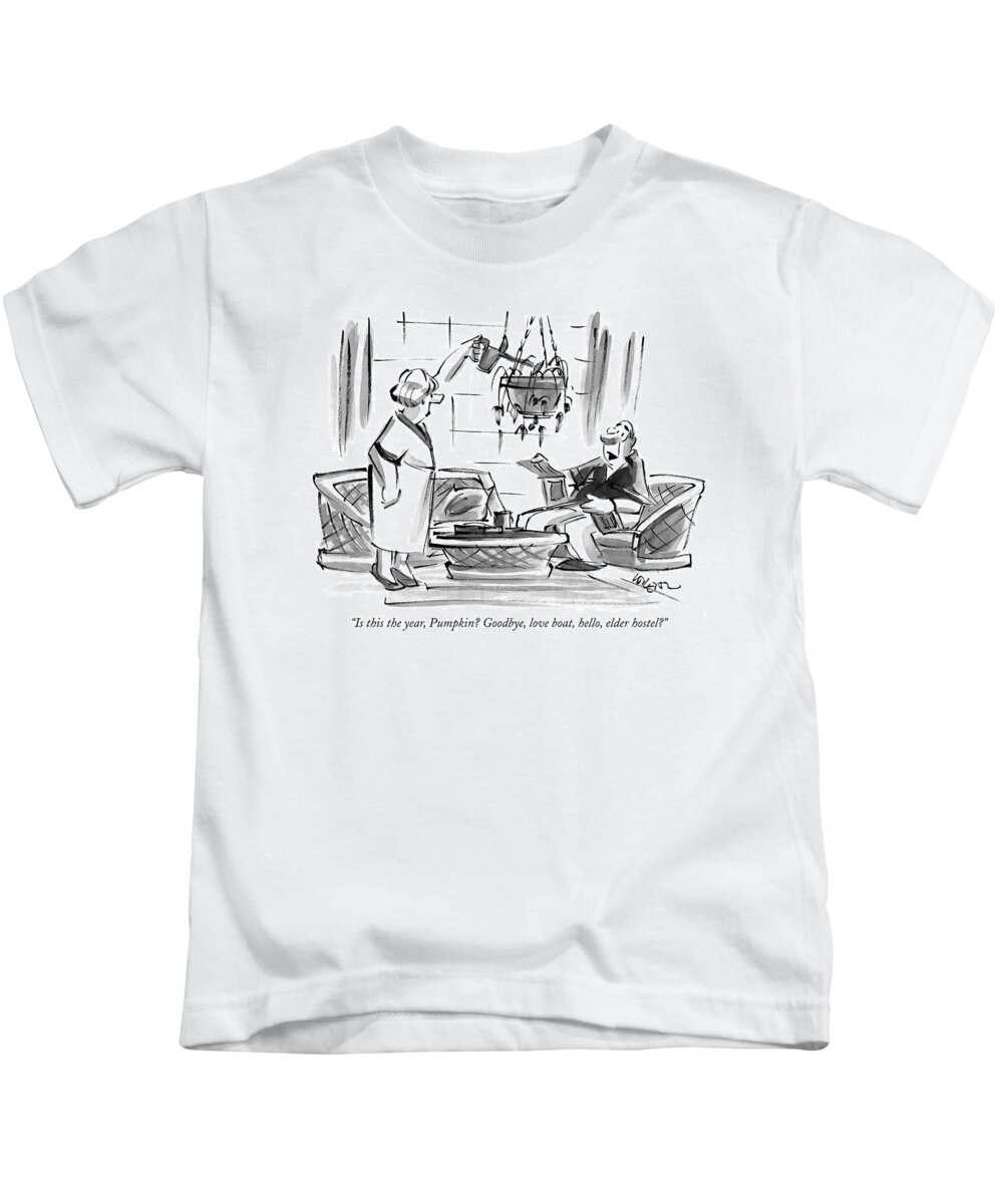 Elder Hostel Kids T-Shirt featuring the drawing Is This The Year by Lee Lorenz