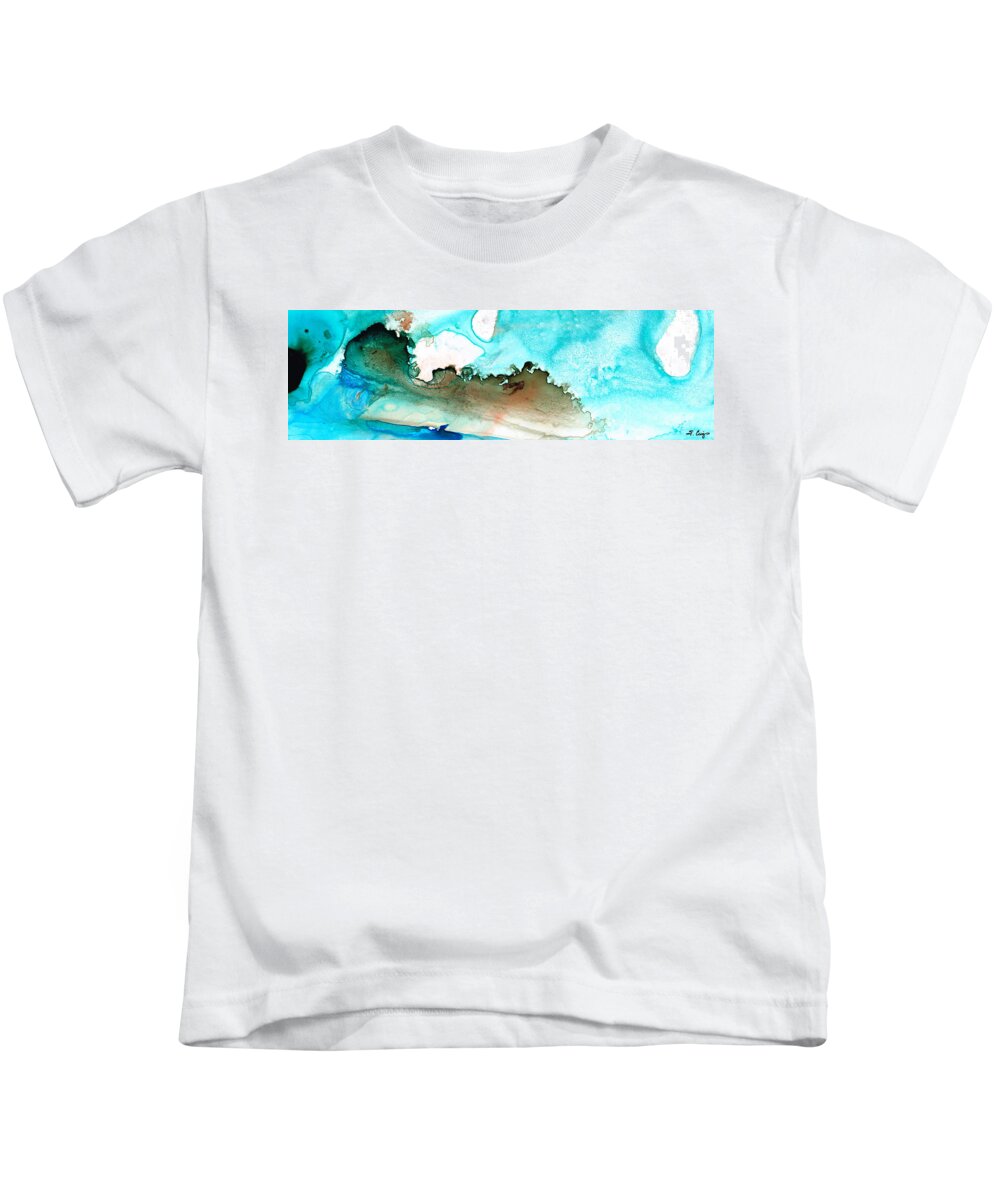 Abstract Art Kids T-Shirt featuring the painting Island of Hope by Sharon Cummings