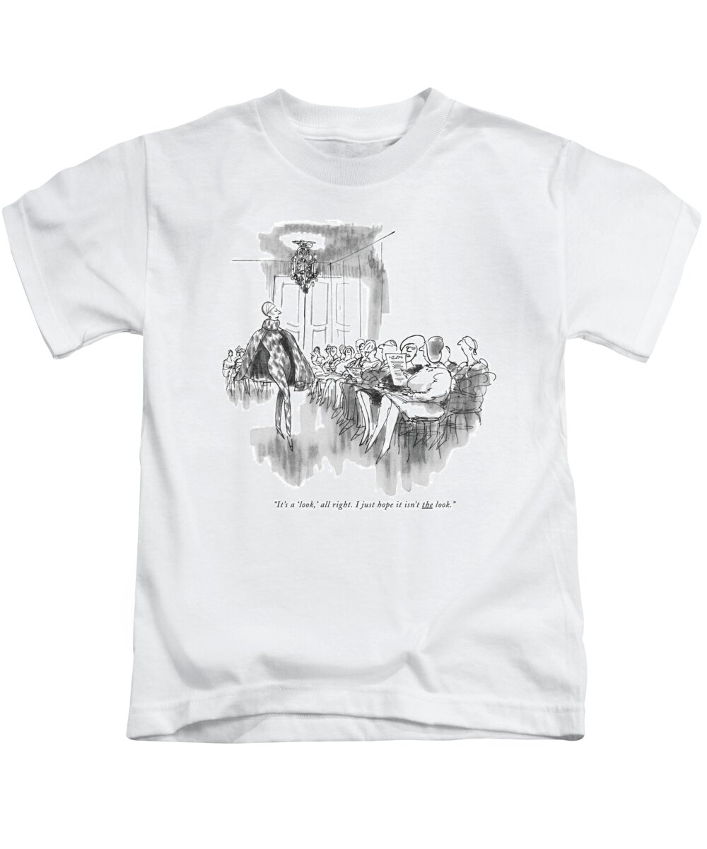 
(one Woman To Another Kids T-Shirt featuring the drawing It's A 'look by Charles Saxon